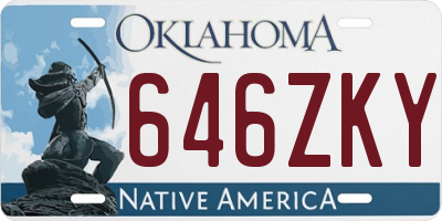 OK license plate 646ZKY