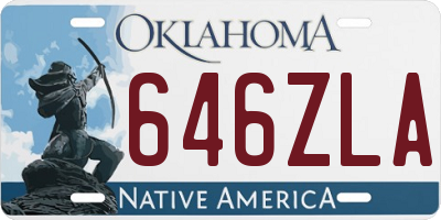 OK license plate 646ZLA