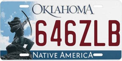 OK license plate 646ZLB
