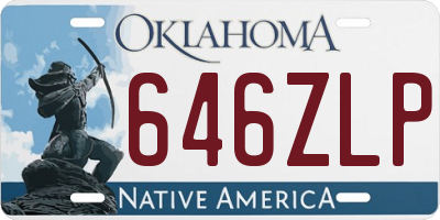 OK license plate 646ZLP