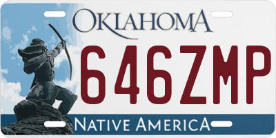 OK license plate 646ZMP