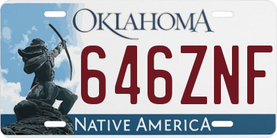 OK license plate 646ZNF