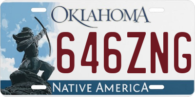 OK license plate 646ZNG