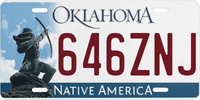 OK license plate 646ZNJ