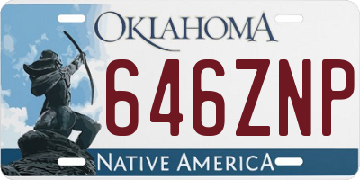 OK license plate 646ZNP