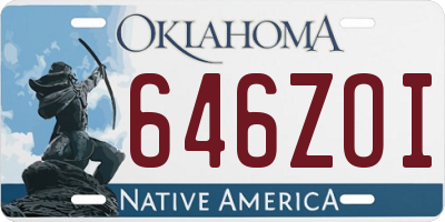 OK license plate 646ZOI