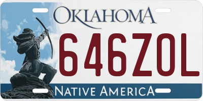 OK license plate 646ZOL
