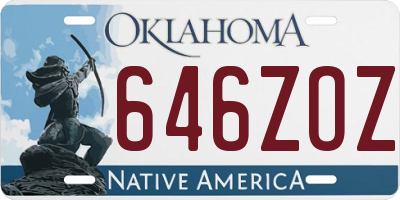 OK license plate 646ZOZ
