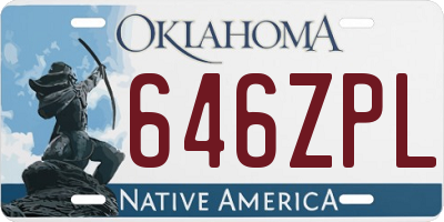 OK license plate 646ZPL