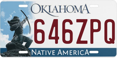 OK license plate 646ZPQ