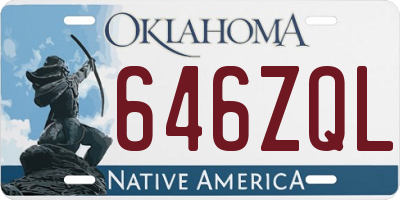 OK license plate 646ZQL