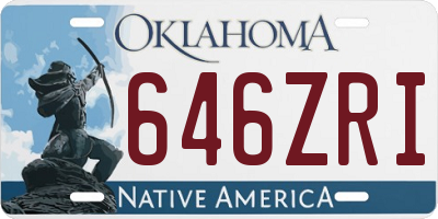 OK license plate 646ZRI