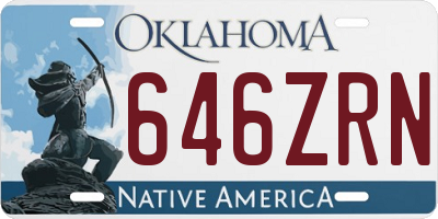 OK license plate 646ZRN