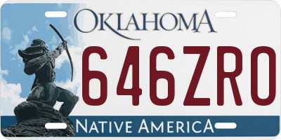 OK license plate 646ZRO