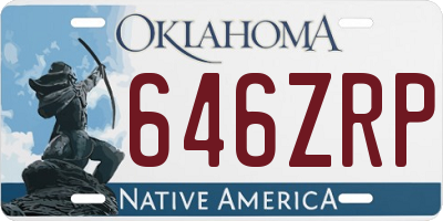 OK license plate 646ZRP