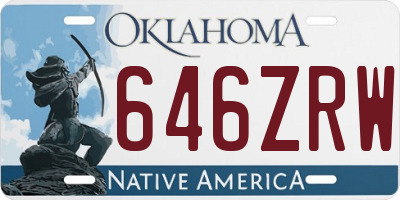 OK license plate 646ZRW