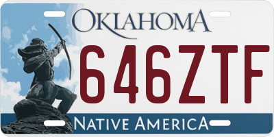 OK license plate 646ZTF