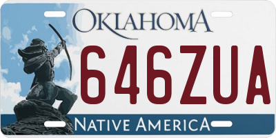 OK license plate 646ZUA