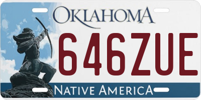 OK license plate 646ZUE