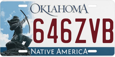 OK license plate 646ZVB