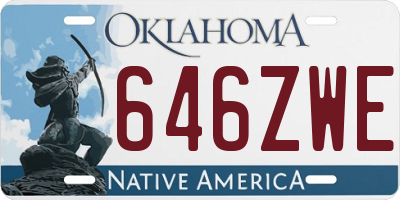 OK license plate 646ZWE