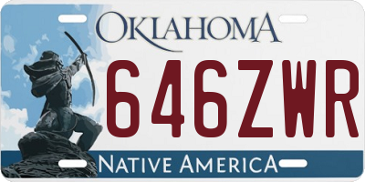 OK license plate 646ZWR