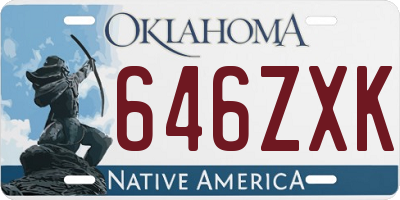 OK license plate 646ZXK