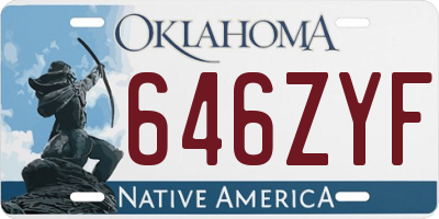 OK license plate 646ZYF