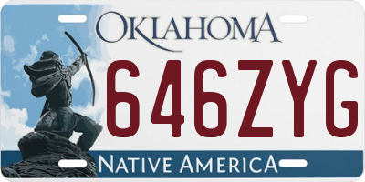OK license plate 646ZYG