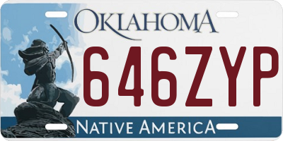 OK license plate 646ZYP