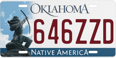 OK license plate 646ZZD