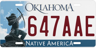 OK license plate 647AAE