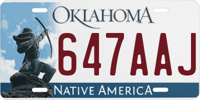 OK license plate 647AAJ