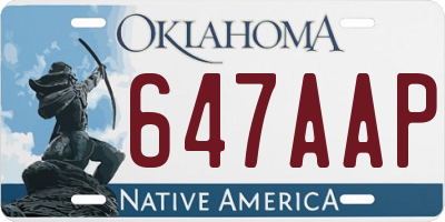 OK license plate 647AAP