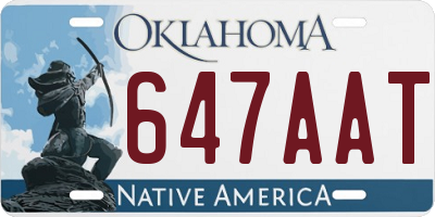 OK license plate 647AAT