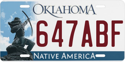 OK license plate 647ABF