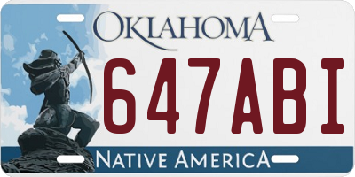 OK license plate 647ABI
