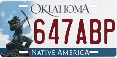 OK license plate 647ABP