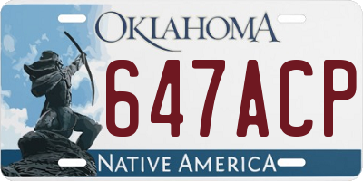 OK license plate 647ACP