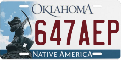 OK license plate 647AEP