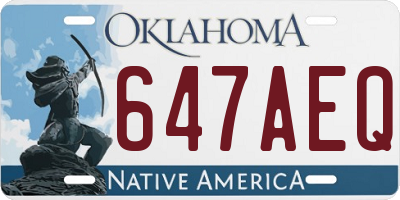 OK license plate 647AEQ