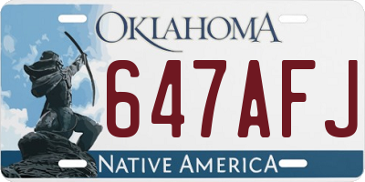 OK license plate 647AFJ
