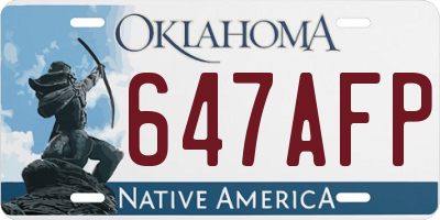 OK license plate 647AFP