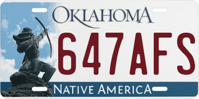 OK license plate 647AFS