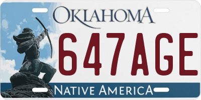 OK license plate 647AGE