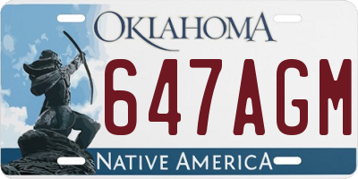 OK license plate 647AGM
