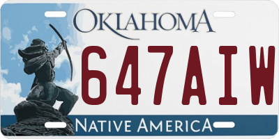 OK license plate 647AIW