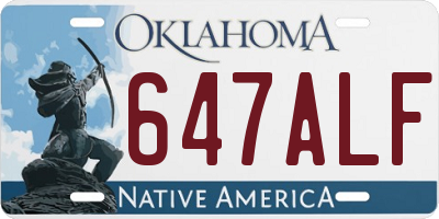 OK license plate 647ALF