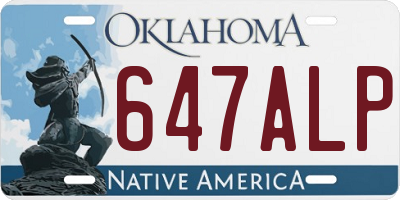 OK license plate 647ALP