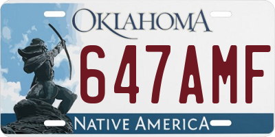 OK license plate 647AMF